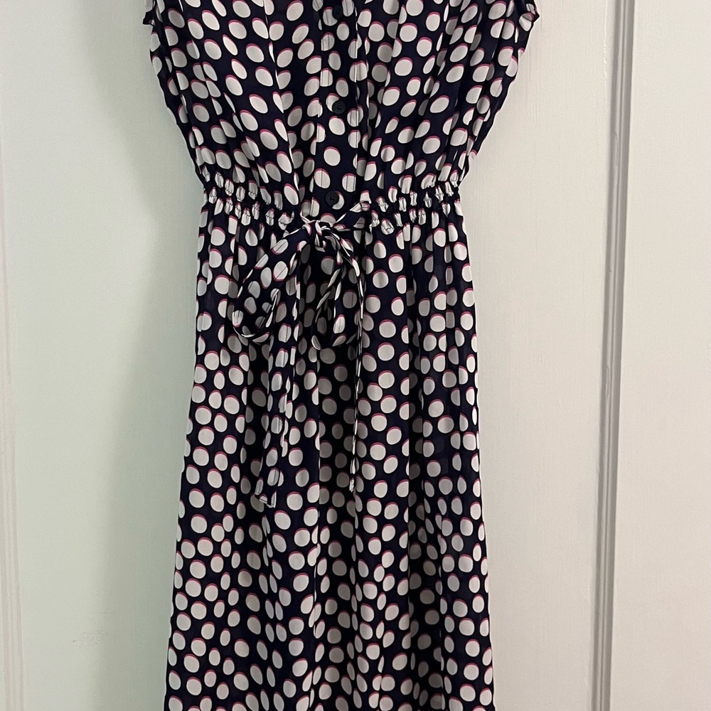 Tucker small silk polkadot dress.
